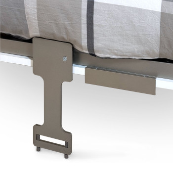 Mod. Versia Doppelbett 160 mit 2-türigem Kleiderschrank links-rechts - 160 Versia Klappdoppelbett mit 2-türigem Kleiderschrank links Lehm