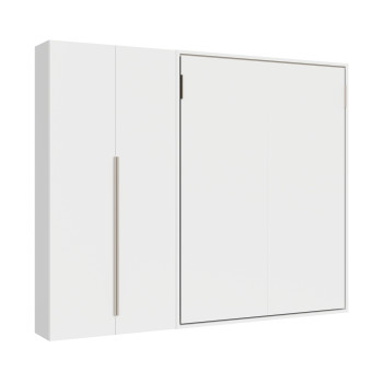 Mod. Versia Doppelbett 160 mit 2-türigem Kleiderschrank links-rechts - 160 Versia Klappdoppelbett mit 2-türigem Kleiderschrank links Lehm