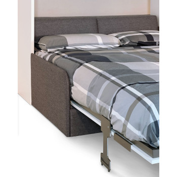 Mod. Versia Doppelbett 160 mit Sofa und 2-türigem Kleiderschrank links-rechts - 160 Versia Klappdoppelbett mit Sofa und 2-türigem Kleiderschrank rechts Ton