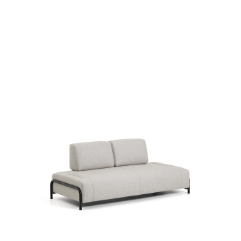 Compo 2-Sitzer-Sofa in Graubeige mit schwarzem Metallgestell, 200 cm, FSC Mix Credit