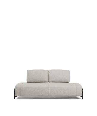 Compo 2-Sitzer-Sofa in Graubeige mit schwarzem Metallgestell, 200 cm, FSC Mix Credit