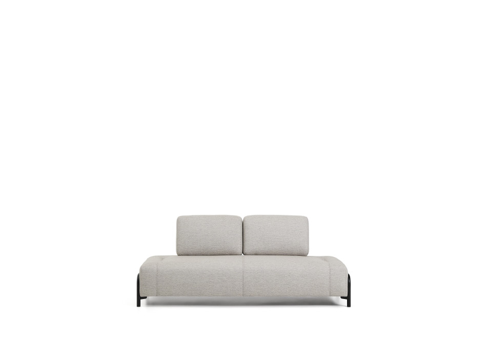 Compo 2-Sitzer-Sofa in Graubeige mit schwarzem Metallgestell, 200 cm, FSC Mix Credit