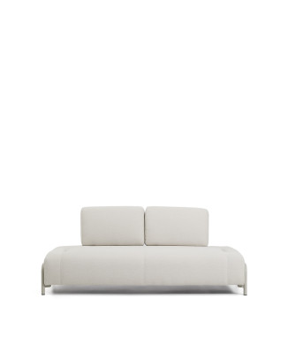 Compo 2-Sitzer-Modul aus ecrufarbener Chenille mit beiger Metallstruktur 200 cm FSC Mix Credit