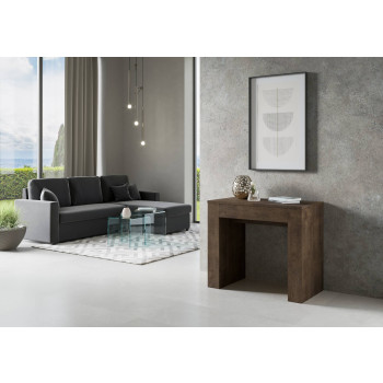 Neu Consolle Extra - Ausziehbarer Konsolentisch 90x49/307 cm Esche extra weiß mit Innenverlängerungen