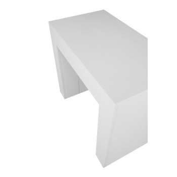 Neu Consolle Extra - Ausziehbarer Konsolentisch 90x49/307 cm Esche extra weiß mit Innenverlängerungen