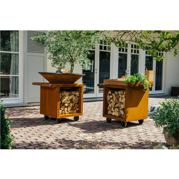 OFYR CLASSIC STORAGE 100 PRO – GRILLBRENNER MIT HOLZHALTER UND RÄDERN