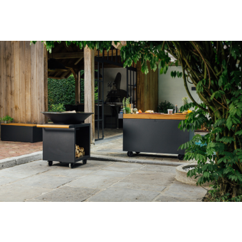 OFYR CLASSIC STORAGE 100 PRO – GRILLBRENNER MIT HOLZHALTER UND RÄDERN