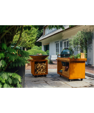 OFYR CLASSIC STORAGE 100 PRO – GRILLBRENNER MIT HOLZHALTER UND RÄDERN