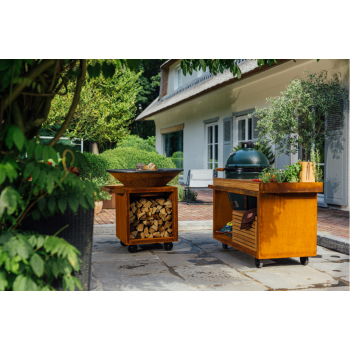 OFYR CLASSIC STORAGE 100 PRO – GRILLBRENNER MIT HOLZHALTER UND RÄDERN
