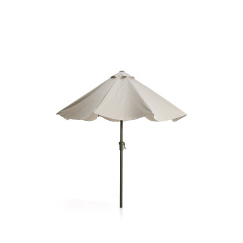 Milna-Sonnenschirm in Beige mit Mittelstange und Stahlgestell