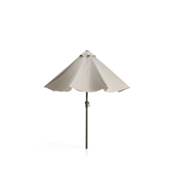 Milna-Sonnenschirm in Beige mit Mittelstange und Stahlgestell
