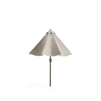 Milna-Sonnenschirm in Beige mit Mittelstange und Stahlgestell
