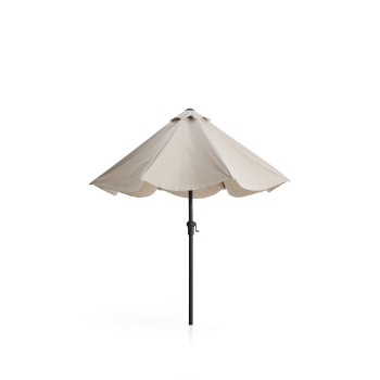 Milna-Sonnenschirm in Beige mit Mittelstange und Stahlgestell