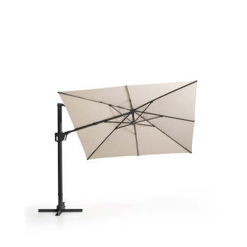 Exzentrischer Noli-Regenschirm in Beige mit Aluminiumgestell