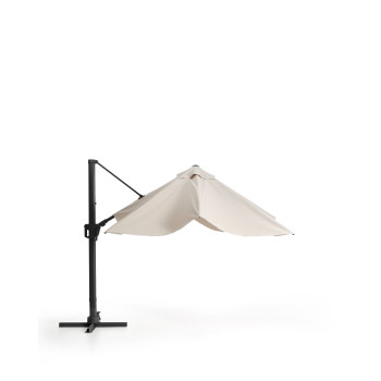 Exzentrischer Noli-Regenschirm in Beige mit Aluminiumgestell