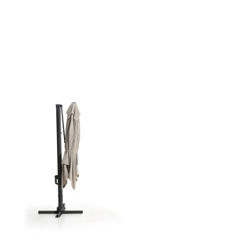 Exzentrischer Noli-Regenschirm in Beige mit Aluminiumgestell