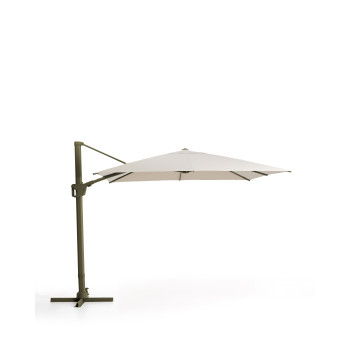 Exzentrischer Noli-Regenschirm in Beige mit Aluminiumgestell