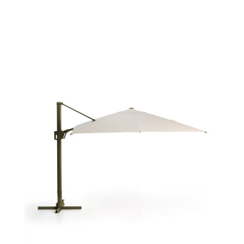 Exzentrischer Noli-Regenschirm in Beige mit Aluminiumgestell