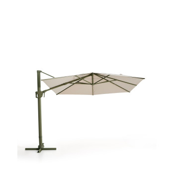Exzentrischer Noli-Regenschirm in Beige mit Aluminiumgestell