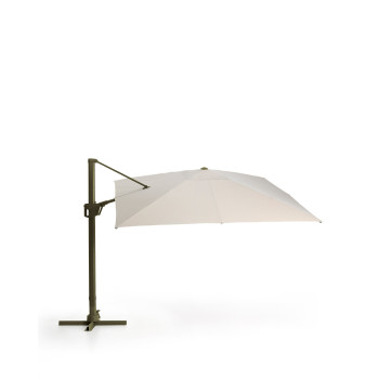 Exzentrischer Noli-Regenschirm in Beige mit Aluminiumgestell