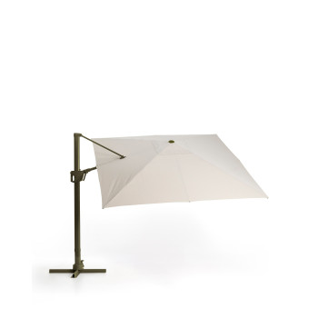 Exzentrischer Noli-Regenschirm in Beige mit Aluminiumgestell