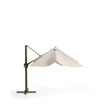 Exzentrischer Noli-Regenschirm in Beige mit Aluminiumgestell