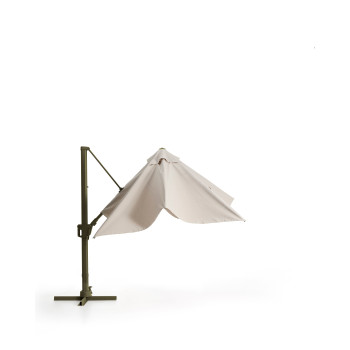 Exzentrischer Noli-Regenschirm in Beige mit Aluminiumgestell