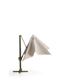 Exzentrischer Noli-Regenschirm in Beige mit Aluminiumgestell