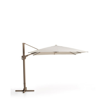 Exzentrischer Noli-Regenschirm in Beige mit Aluminiumgestell
