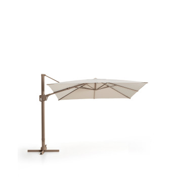 Exzentrischer Noli-Regenschirm in Beige mit Aluminiumgestell