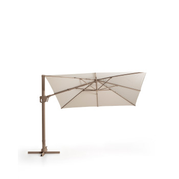 Exzentrischer Noli-Regenschirm in Beige mit Aluminiumgestell