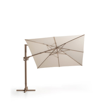Exzentrischer Noli-Regenschirm in Beige mit Aluminiumgestell