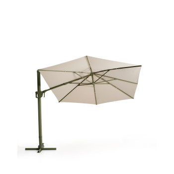 Exzentrischer Noli-Regenschirm in Beige mit Aluminiumgestell