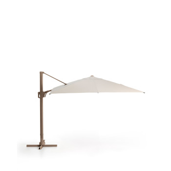Exzentrischer Noli-Regenschirm in Beige mit Aluminiumgestell