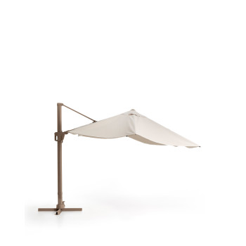Exzentrischer Noli-Regenschirm in Beige mit Aluminiumgestell