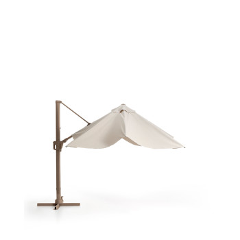Exzentrischer Noli-Regenschirm in Beige mit Aluminiumgestell