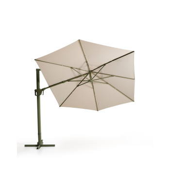 Exzentrischer Noli-Regenschirm in Beige mit Aluminiumgestell