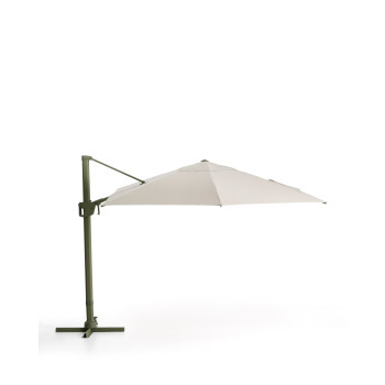 Exzentrischer Noli-Regenschirm in Beige mit Aluminiumgestell