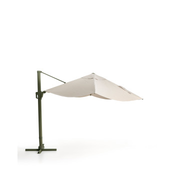 Exzentrischer Noli-Regenschirm in Beige mit Aluminiumgestell