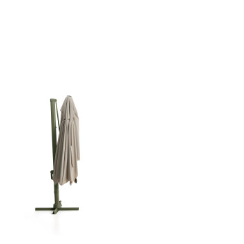 Exzentrischer Noli-Regenschirm in Beige mit Aluminiumgestell
