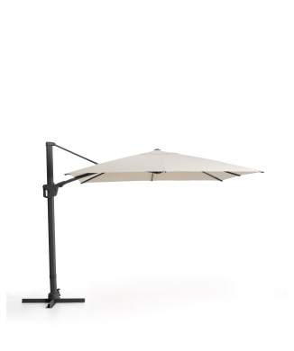 Exzentrischer Noli-Regenschirm in Beige mit Aluminiumgestell