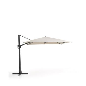 Exzentrischer Noli-Regenschirm in Beige mit Aluminiumgestell