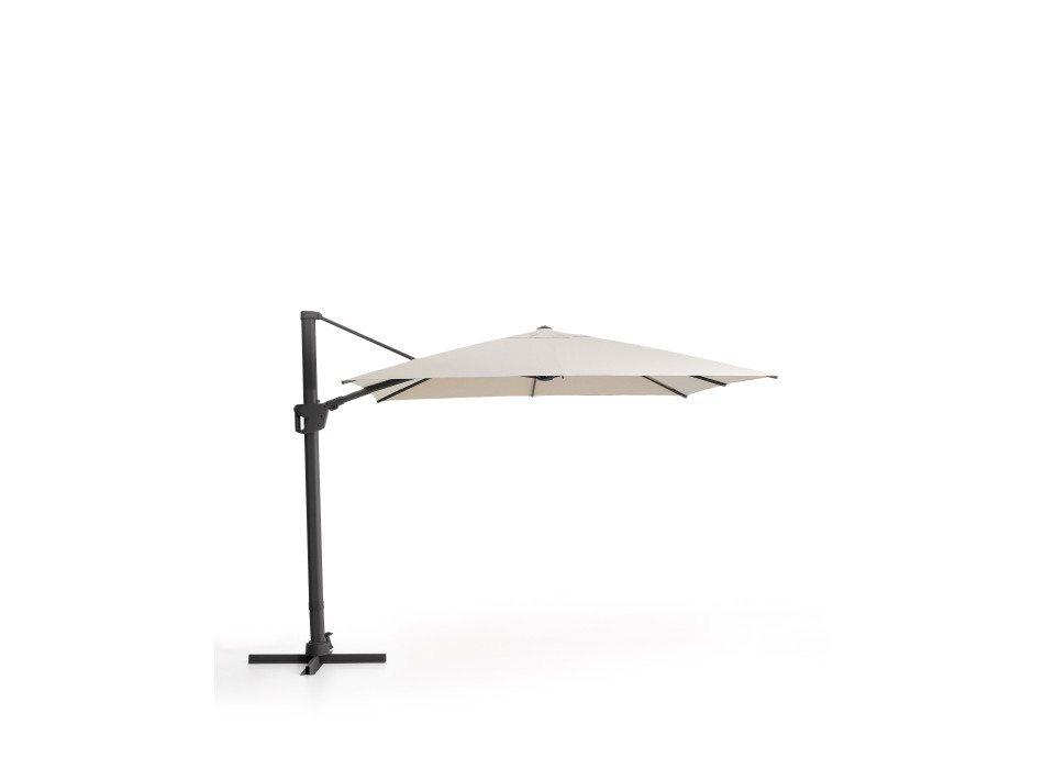 Exzentrischer Noli-Regenschirm in Beige mit Aluminiumgestell