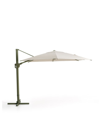 Exzentrischer Noli-Regenschirm in Beige mit Aluminiumgestell