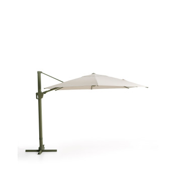 Exzentrischer Noli-Regenschirm in Beige mit Aluminiumgestell