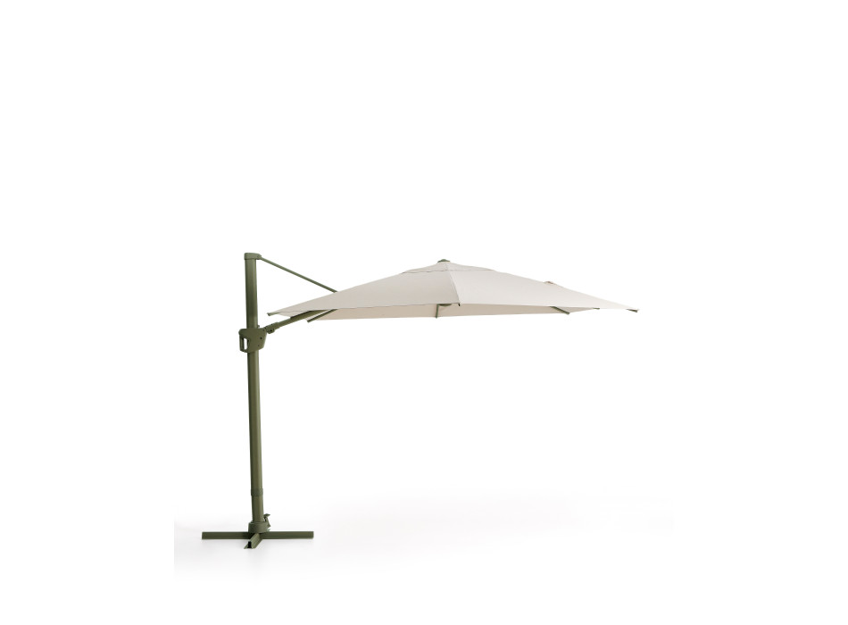 Exzentrischer Noli-Regenschirm in Beige mit Aluminiumgestell