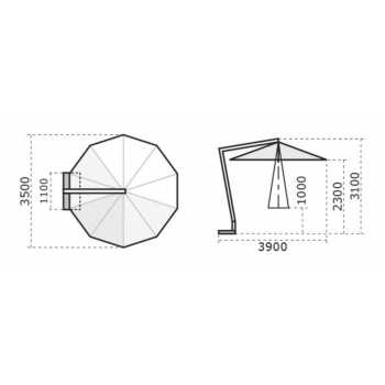 Napoli Sonnenschirmarm Durchmesser 3,5 m C3500 NAB - Scolaro