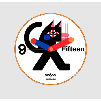 QEEBOO Wanduhr mit schwarzer Katze