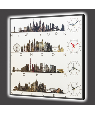 LEUCHTENDE Uhr CITY OF THE WORLD GL6798 PINTDECOR