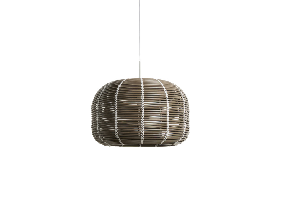 Garoina Außen-Deckenleuchtenschirm aus taubengrauem Kunstrattan, Ø 50 cm
